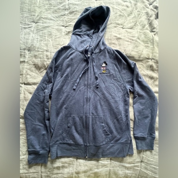 Disney World Parks Authentic Original Woman’s Zip Hoodie Blue Minnie Mouse XL - Picture 1 of 8
